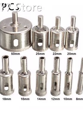 8mm-50mm 10pcs Diamond Coated Hss Drill Bit Set Tile Marble