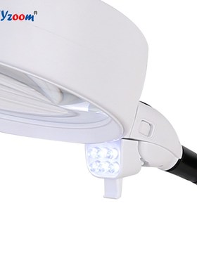 Desktop 6 Led Magnifier Lamp White Illuminated Magnifying Gl