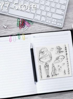 2022 New Bow Girl Silicone Clear Seal Stamp DIY Scrapbooking