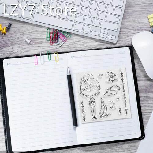 2022 New Bow Girl Silicone Clear Seal Stamp DIY Scrapbooking