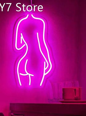 Acrylic Lady Led Neon Sign Lights Wall Hanging Bar Pub Decor