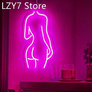 Acrylic Lady Led Neon Sign Lights Wall Hanging Bar Pub Decor