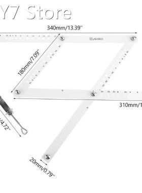 34cm Scale Drawing Ruler Artist Pantograph Folding Ruler Red