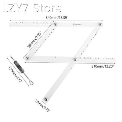 34cm Scale Drawing Ruler Artist Pantograph Folding Ruler Red