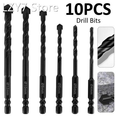 10Pcs Hex Shank Drill Bit 4/5/6/8/10/12mm Reaming Drill Ceme