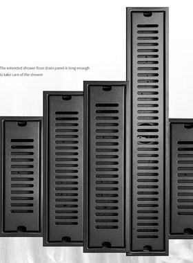 Black bathroom 304 stainless steel strip floor drain bathroo