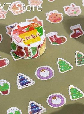 1 Roll Washi Paper Die-cutting Tape Christmas Cartoon Decora