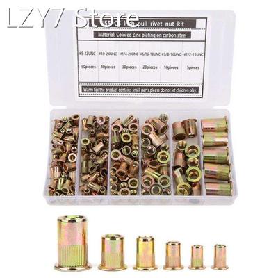 155pcs / Box Inch Colored Zinc Plating Carbon Steel Rivet Nu