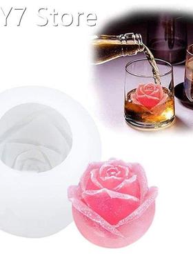 3D Silicone Rose Shape Ice Cubes Mold Mould for Cocktails Dr