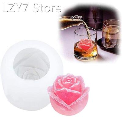 3D Silicone Rose Shape Ice Cubes Mold Mould for Cocktails Dr