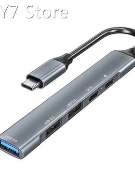 USB Hub 3.0, 5 in 1 Type C Docking Station with 65W PD Charg