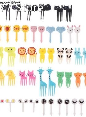 6/10pcs Animal Farm Cartoon Food Picks Children Snack C