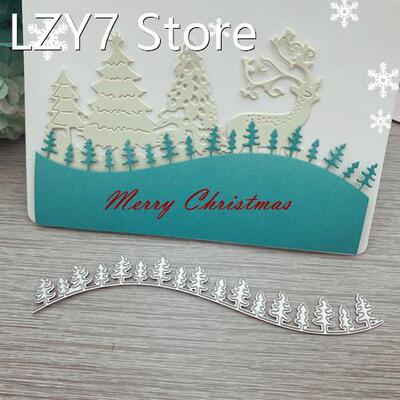 2020 Row of small trees cutting die for Christmas Greeting