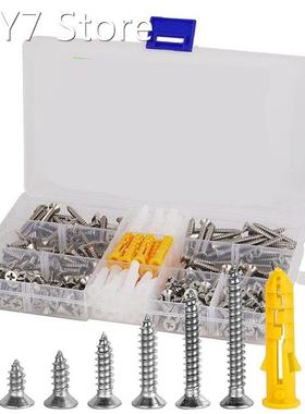 420Pcs M3 Flat Head Wood Screws Assortment Fasteners Kit, Ph