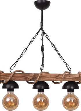 All Home Wood Rope 3 PCs Rustic Chandelier lighting light st