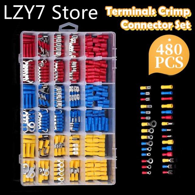 480/300/280Pcs Assorted Spade Terminals Insulated Cable Conn