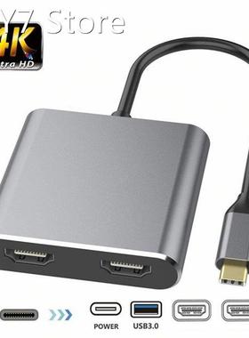 TypeC 4K USB C To Dual HDMI-compatible USB 3.0 PD Charge Por