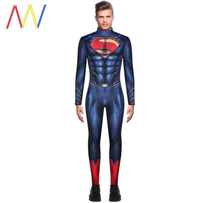 Superman Cosplay Halloween Costume For Men Superhero Clothes