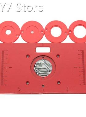 Metal Router Table Insert Plate with 4 Rings Screws for Wood