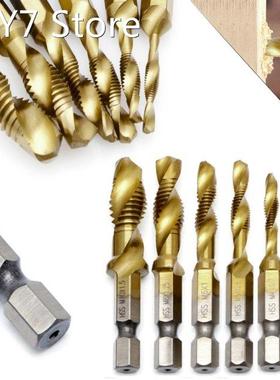 1PC M3-M10 Hex Shank Titanium Plated HSS Hand Screw Thread M