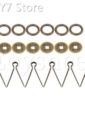 6PCS Door Cabinet Drawers 3.6x2.5cm Bronze Coin Shape Handle