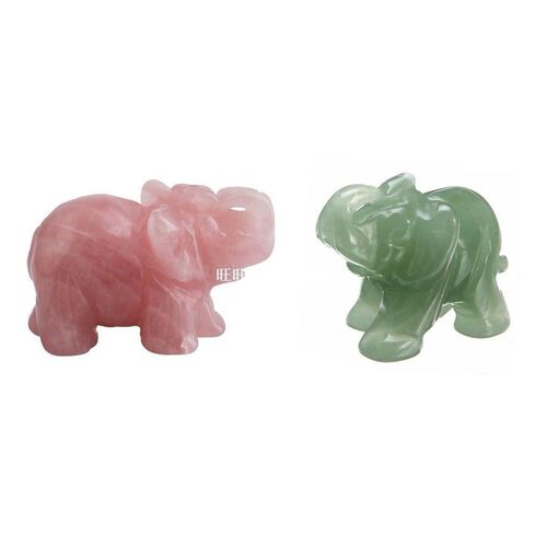 KiWarm Classic Green Pink Aventurine Jade Stone Craving Luck