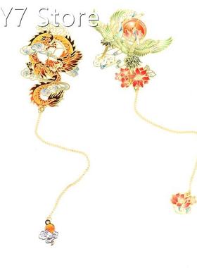 Luxury Metal Bookmark Chinese Style Retro Animal Shape Stati