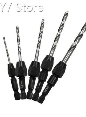 5 Pcs HSS Quick Change Twist Handle Spiral Drill Bit Set Hex