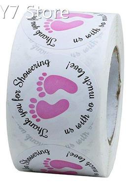 Round Baby Shower Stickers Stationery Stickers Print 100-500