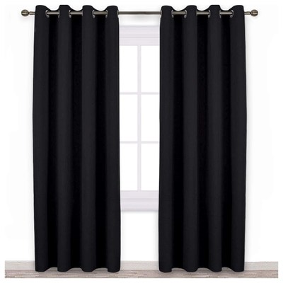 Black Modern Blackout Curtains For Living Room Window Curtai