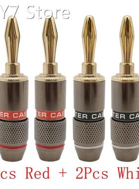 4Pieces Gold Plated Banana Plug Connector Audio Video Speake