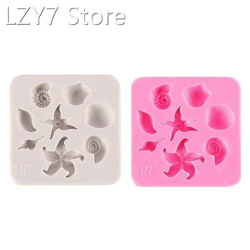 2022 New 3D Seashell Conch Starfish Silicone Mold Cake Decor