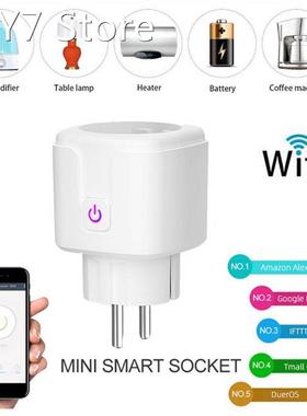 Smart Power Outlet 10A WiFi Wireless Control Tuya Switch Por