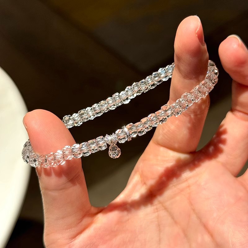 刻面白水晶手链女款轻奢小众设计葫芦手串精致百搭送女友生日礼物