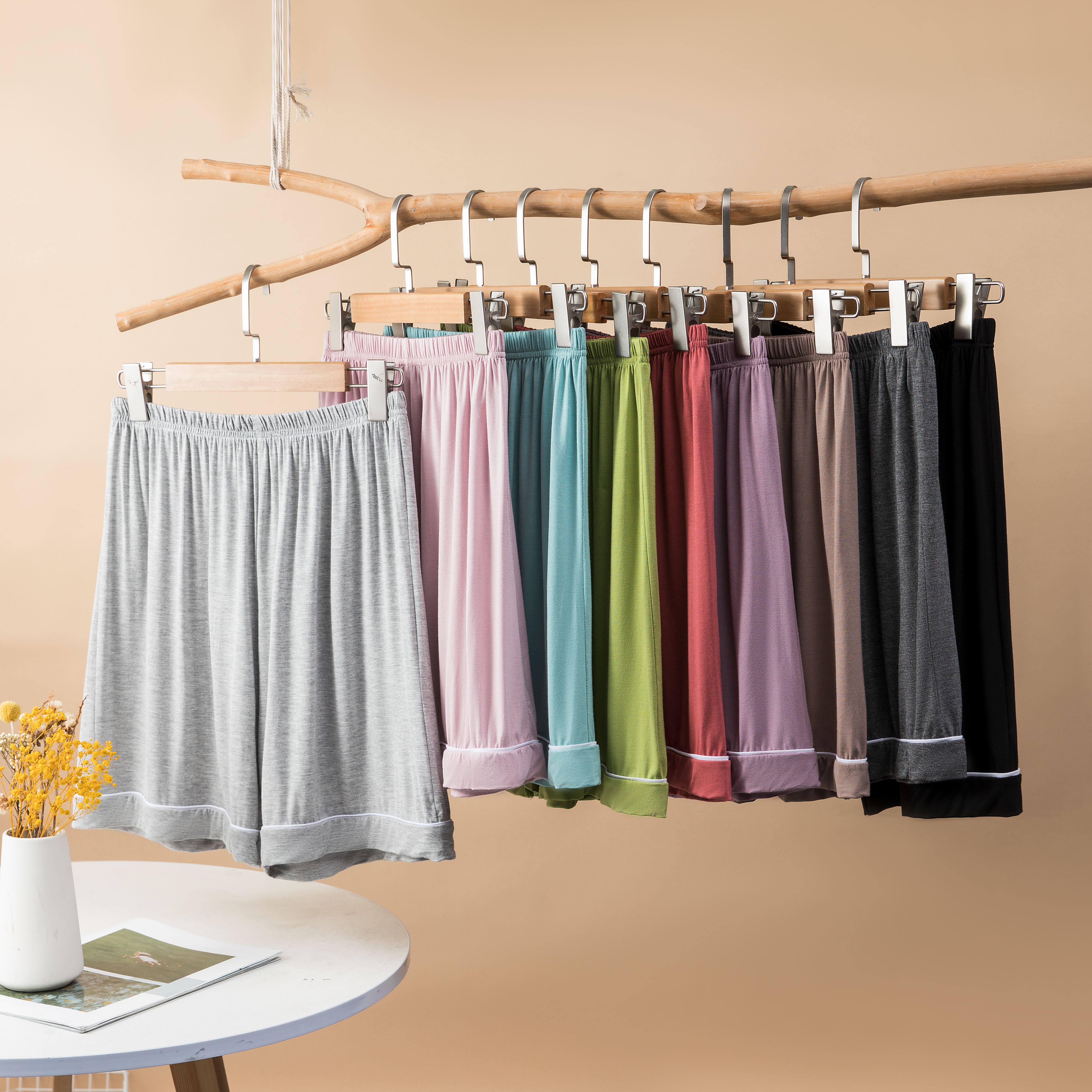 莫代尔宽松睡裤高腰显瘦家居裤