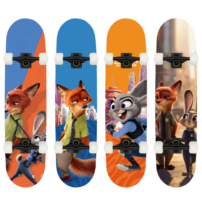 Zootopia2疯狂动物城2朱迪尼克成年人儿童6到12岁四轮刷街滑板车