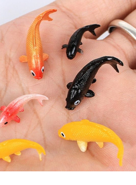 仿真金鱼缸湖锦鲤模型微缩动物园摆件儿童手工装饰玩具