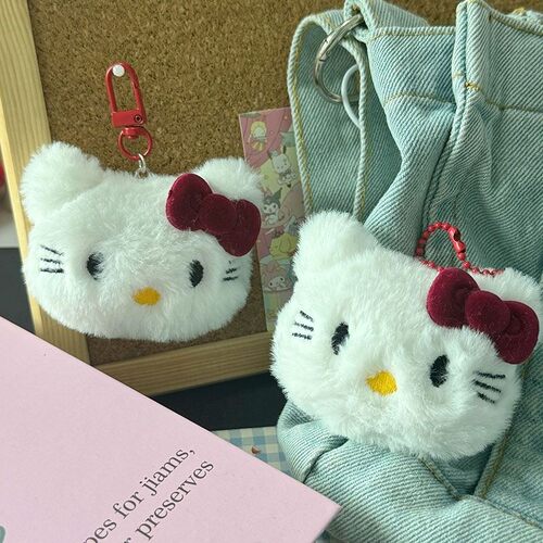 可爱毛绒猫头挂件两种挂链款式可选可成对搭配入手送闺蜜朋友对象