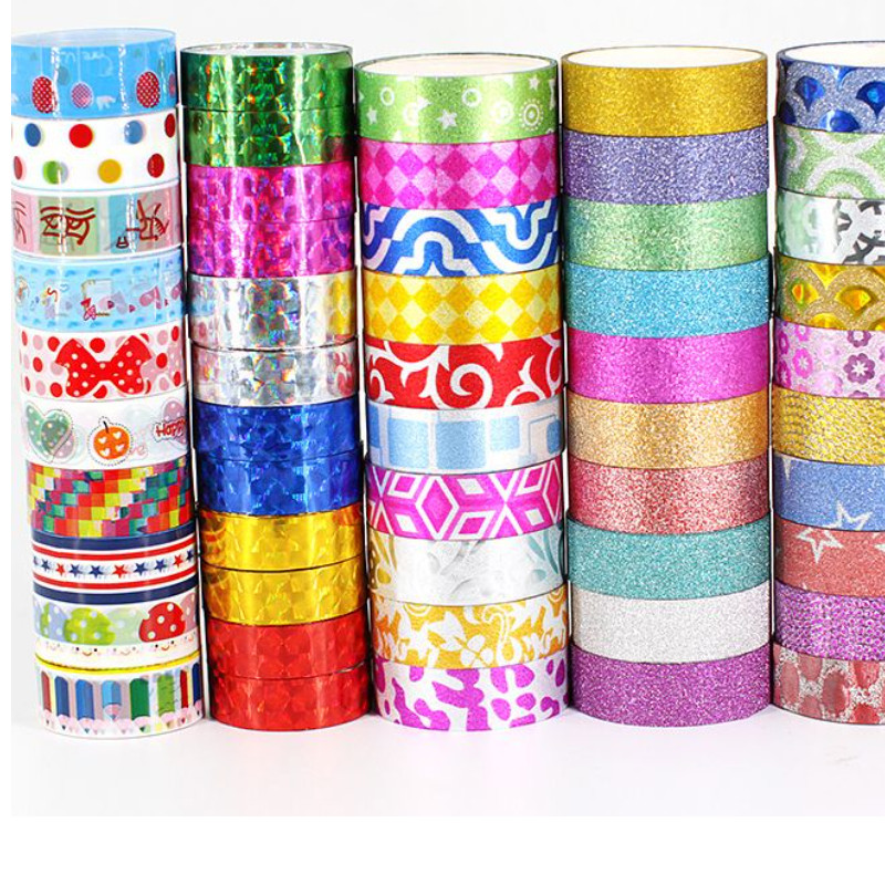 金粉金葱彩色闪光胶带DIY手工装饰贴纸
