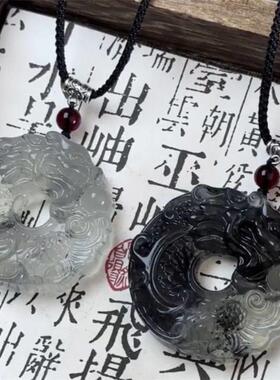 水墨龙凤平安扣男女锁骨链