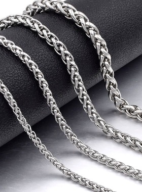 钛钢男士项链霸气潮男配链蛇骨龙骨无吊坠长配饰品情侣粗锁骨链子