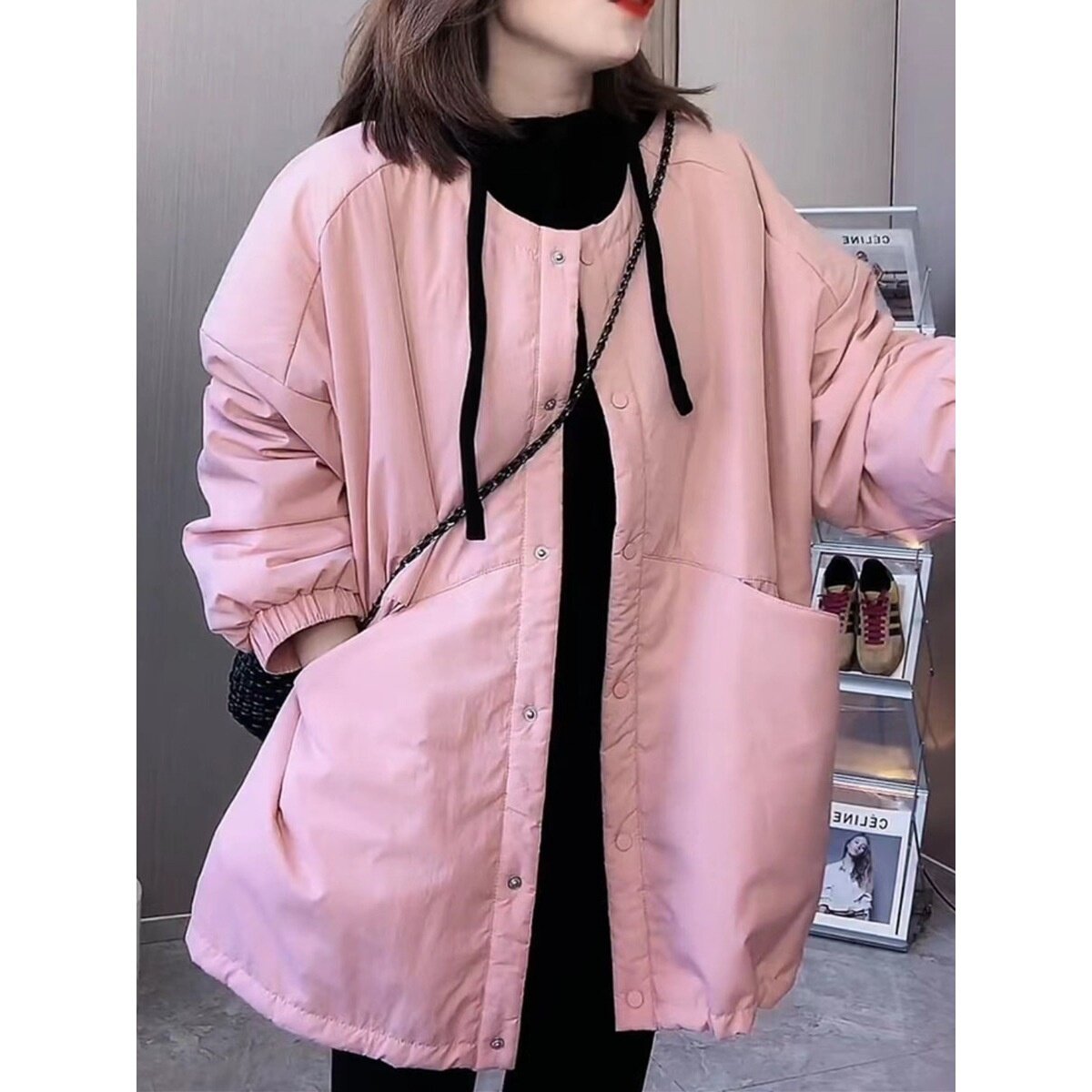 2025新款欧货大版巨好看棉衣外套女2025秋冬多巴胺大口袋保暖