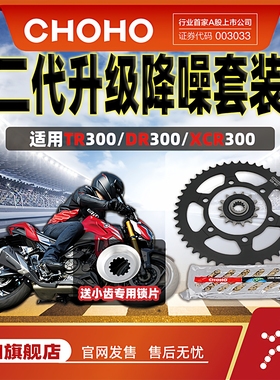 征和旗舰店适用摩托车DR300TR300XCR300降噪链轮套装油封链条