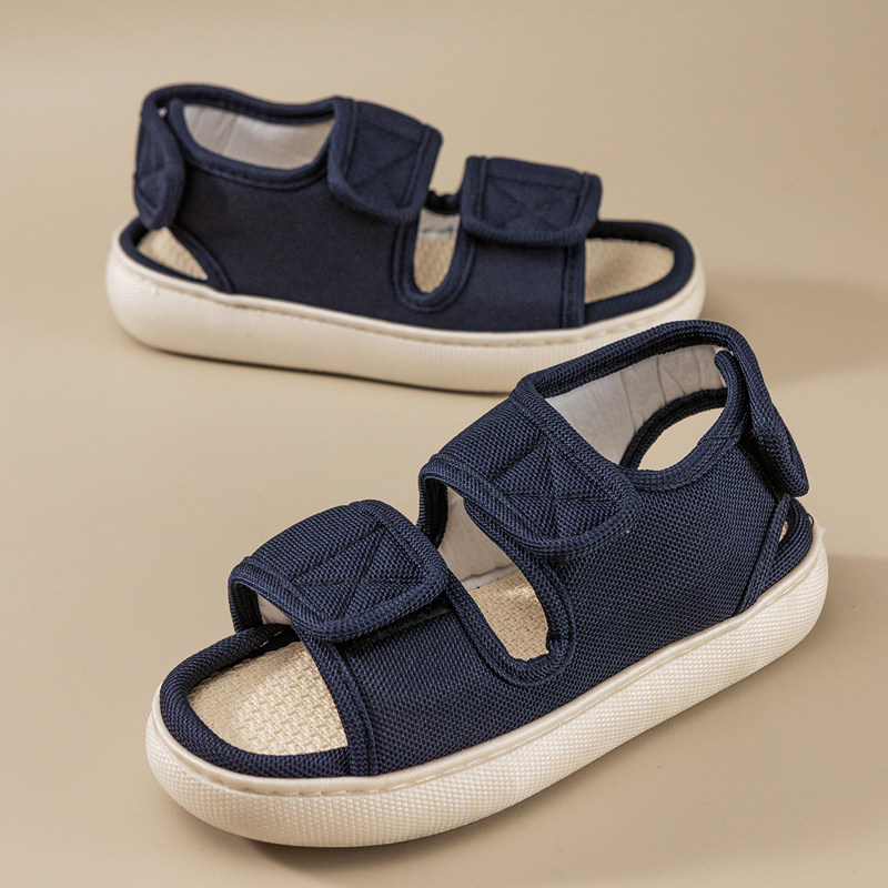 达慕吸汗亚麻拖鞋男女网面透气厚底防滑魔术贴带跟中老年人凉鞋夏,居家布艺,居家亚麻拖鞋,淘宝优惠券,粉丝福利购,淘宝优惠卷