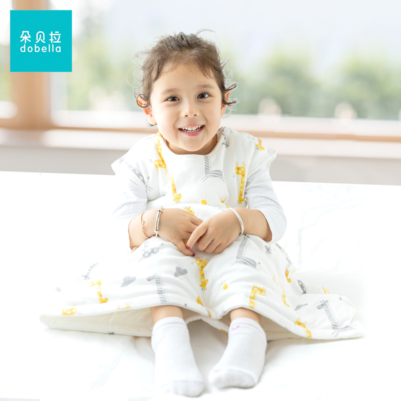 婴儿睡袋儿童秋冬季夹棉背心睡袋宝宝中大童小学生纯全棉春秋薄款