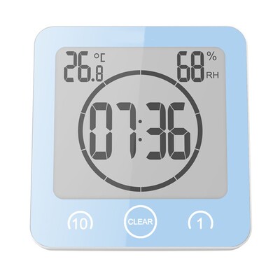 Waterproof LCD Digital Wall Clock Shower Suction Wall Stand