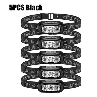 Mini Rechargeable Sensor Headlamp LED Headlight Torch Waterp