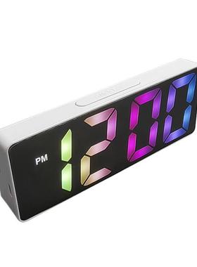 Smart LED Clock Bedside Digital Alarm Clocks Desktop Table E
