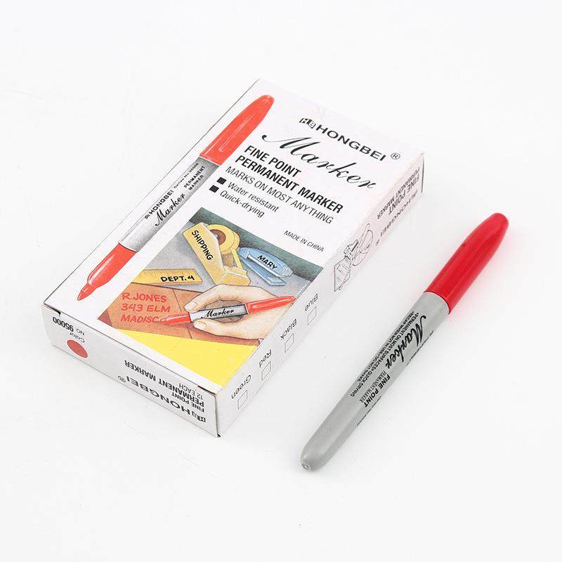 12pcs Black Permanent Marker Pens, Fine Tip, Waterproof, Qui