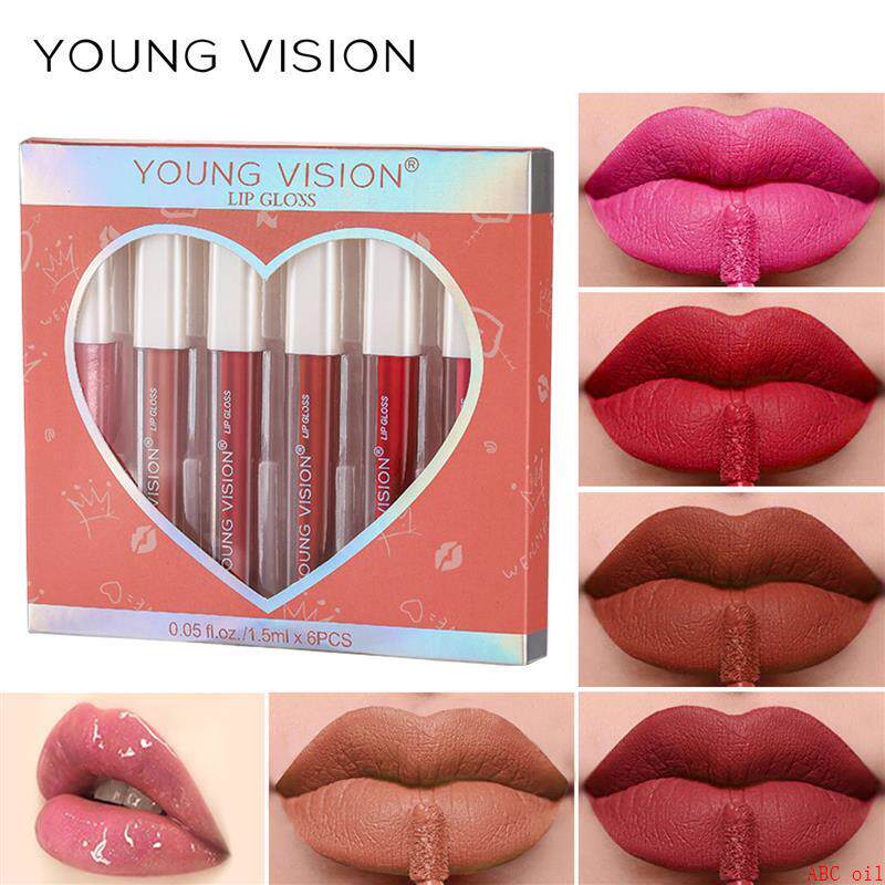 6 color set lip gloss 6色套装唇彩1支镜面唇彩+5支雾面唇釉